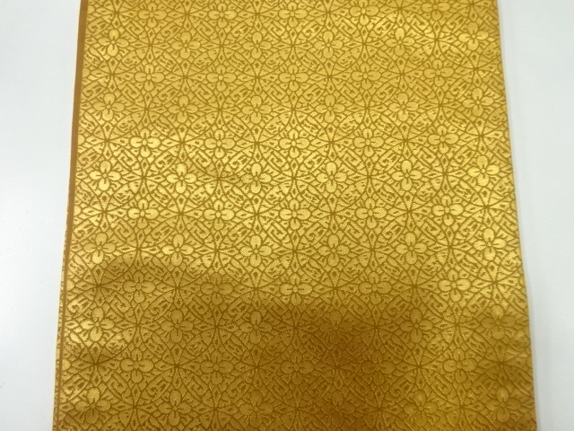 龍村晋謹製 高台弐重蔓金襴 全通 袋帯 正絹 Q1099